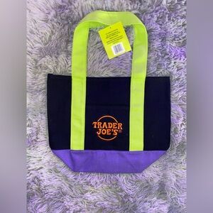 Trader Joe's Black and Purple Tote Bag